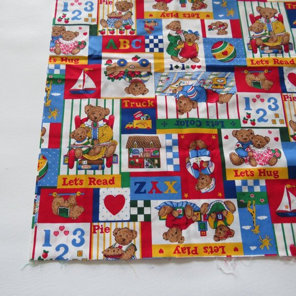 A V.I.P. Print Cranston Print Works Co Vintage Let’s Play Fabric 1980 - Picture 2 of 7